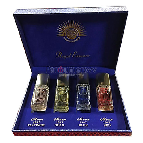 NORAN PERFUMES MOON 1947 set BLUE + GOLD + PLATINUM + RED edp 4*15ml NORAN PERFUMES MOON 1947 set BLUE + GOLD + PLATINUM + RED edp 4*15ml