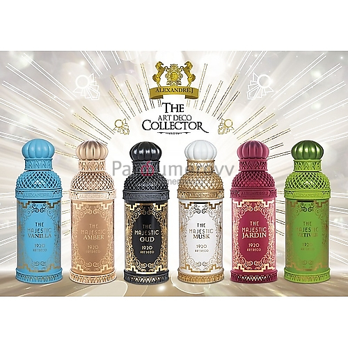 ALEXANDRE J THE ART DECO COLLECTOR THE MAJESTIC set AMBER+JARDIN+MUSC+OUD+VANILLA+VETIVER 6*8ml ALEXANDRE J THE ART DECO COLLECTOR THE MAJESTIC set AMBER+JARDIN+MUSC+OUD+VANILLA+VETIVER 6*8ml