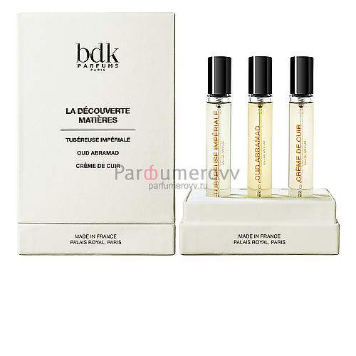 PARFUMS BDK PARIS set TUBEREUSE IMPERIALE + OUD ABRAMAD + CREME DE CUIR edp 3*10ml PARFUMS BDK PARIS set TUBEREUSE IMPERIALE + OUD ABRAMAD + CREME DE CUIR edp 3*10ml